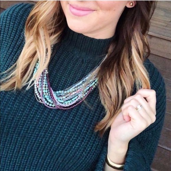 Stella & Dot Mae Statement Necklace – Multicolor Mixed Metal Beaded Layers - Picture 10 of 12